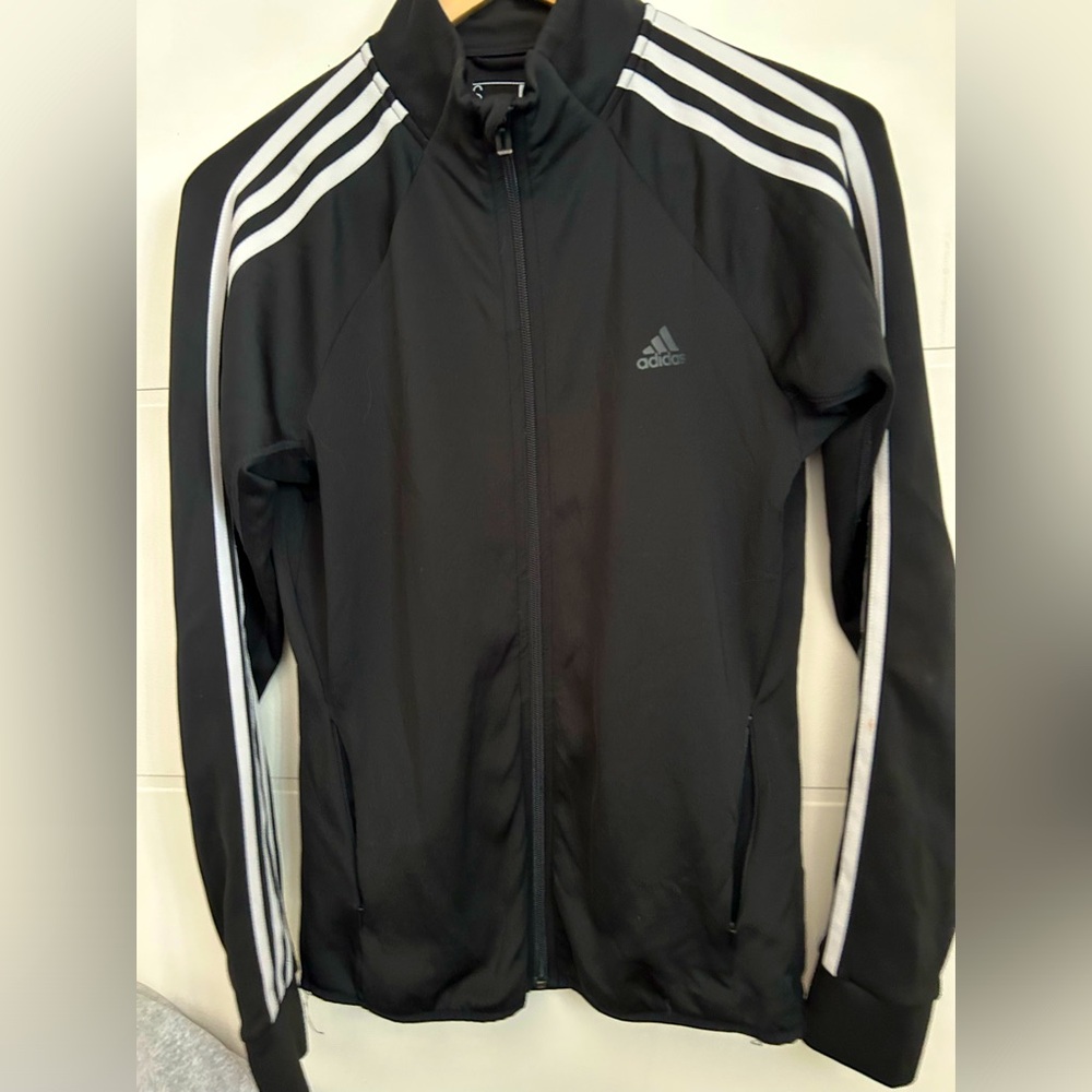 ADIDAS climalite womens small black zip jacket